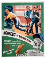 “ALCOA AL” WWII ANTI-HORSEPLAY IN FACTORY POSTER.