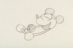 STEAMBOAT WILLIE MICKEY HOLDING MALLETS PRODUCTION DRAWING PAIR.