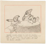 SNOW WHITE DOPEY AND DOC STORYBOARD ART LOT OF NINE WITH DOPEY TALKING.