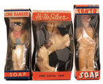 "LONE RANGER/TONTO/HI-YO SILVER" FIGURAL SOAP IN ORIGINAL BOXES.