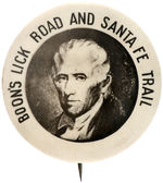 DANIEL BOONE BUTTON FEATURING EARLY WESTWARD EXPANSION TRAILS