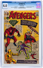 "THE AVENGERS" #2 NOV 1963 CGC 4.0 VG.