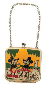 MICKEY & MINNIE MOUSE & PLUTO ENAMELED METAL CHILD'S PURSE.