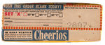 CHEERIOS CEREAL BOX WITH "WALT DISNEY POCKET SIZE COMIC BOOKS" PREMIUM OFFER.