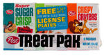 "POST TREAT-PAK" CEREAL SAMPLER WITH 1970 PREMIUM LICENSE PLATE OFFER.