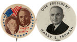 TRUMAN THREE SCARCE BUTTONS WITH SMALL CONDITION ISSUES.