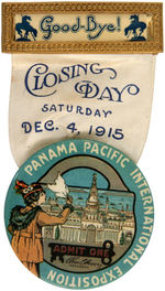 PANAMA-PACIFIC OPENING AND CLOSING DAY ADMISSION RIBBON BADGES.