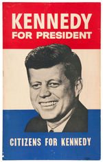 "KENNEDY FOR PRESIDENT/CITIZENS FOR KENNEDY" SMALL CARDBOARD POSTER.