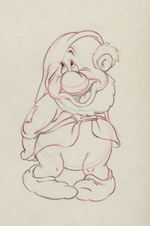 SNOW WHITE BASHFUL AND SLEEPY PRODUCTION DRAWING ORIGINAL ART PAIR.