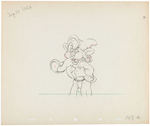 SNOW WHITE DOPEY AND DOC PRODUCTION DRAWING ORIGINAL ART PAIR.