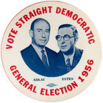 “ADLAI/ESTES” LARGE 4” RARE JUGATE BUTTON FROM 1956.