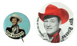 "ROY ROGERS" MOVIE THEATER GIVEAWAY AND AUSTRALIAN ISSUED PORTRAIT BUTTONS.