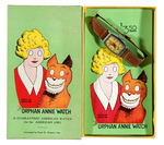 “THE ORPHAN ANNIE WATCH” BOXED WITH INSERT BY NEW HAVEN, 1935.