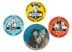 HOPPY SCARCE COLOR PORTRAIT PLUS THREE 'RANK' BUTTONS FROM HIS "SAVING RODEO."