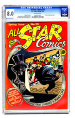 ALL STAR COMICS #20 SPRING 1940 CGC 8.0 OFF-WHITE PAGES.