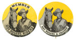 ROY AND TRIGGER PORTRAIT BUTTONS INCLUDING COMIC BOOK CLUB PROMOTIONAL.