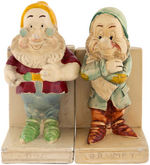 SNOW WHITE AND THE SEVEN DWARFS DOC & GRUMPY PLASTER BOOKENDS.