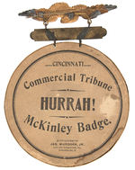 McKINLEY EMBOSSED PORTRAIT BRASS SHELL LARGE BADGE.