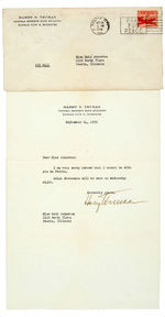 HARRY S. TRUMAN 1956 TYPED LETTER SIGNED WITH ADLAI STEVENSON REFERENCE.