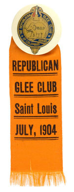 UNUSUAL FIRST SEEN OHIO GOP GLEE CLUB AT ST. LOUIS EXPO BADGE.