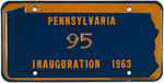 WILLIAM SCRANTON 1963 LIMITED ISSUE INAUGURAL LICENSE PLATE PAIR.