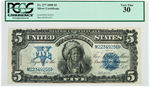 FR. 277 1899 $5 SILVER CERTIFICATE VERY FINE 30.