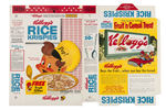 KELLOGG'S "RICE KRISPIES" FILE COPY CEREAL BOX FLAT TRIO.