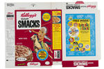 KELLOGG'S "SUGAR SMACKS" FILE COPY CEREAL BOX FLAT TRIO.