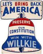 GROUP OF THREE 1940 WILLKIE STANDING SIGNS.