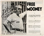 RARE LABOR HERO TOM MOONEY TWO SIDED SALESMAN SAMPLE POSTER.