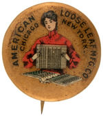 RARE EARLY BUTTON FOR "AMERICAN LOOSE LEAF MFG. CO."
