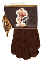 "ROY ROGERS AND TRIGGER" GLOVES WITH SEARS TAG.