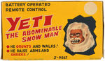 MARX "YETI - THE ABOMINABLE SNOW MAN" BOXED BATTERY-OPERATED REMOTE CONTROL TOY.