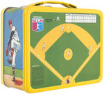 "OFFICIAL MAJOR LEAGUE BASEBALL MLB" UNUSED METAL LUNCHBOX WITH THERMOS & MAGNETIC GAME.