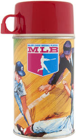 "OFFICIAL MAJOR LEAGUE BASEBALL MLB" UNUSED METAL LUNCHBOX WITH THERMOS & MAGNETIC GAME.