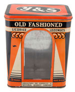 "Y&S OLD FASHIONED LICORICE/LOZENGES" TIN LITHO STORE DISPLAY.