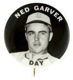 "NED GARVER DAY" RARE FOLDER AND BUTTON.