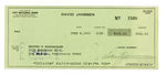 "THE FUGITIVE" STAR DAVID JANSSEN LOT WITH SIGNED CHECK.