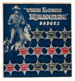 "THE LONE RANGER BADGES" COMPLETE STORE DISPLAY CARD.