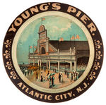 "YOUNG'S PIER - ATLANTIC CITY, N.J." TIN LITHO TIP TRAY.