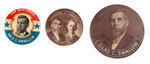 PROHIBITION CANDIDATE TRIO OF BUTTONS FOR DR. SILAS SWALLOW, INCLUDING GOVERNOR.