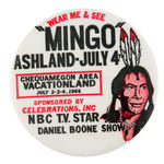 RARE 1966 BUTTON FOR “MINGO/NBC T.V. STAR DANIEL BOONE SHOW.”