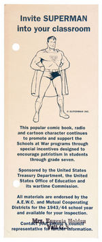 SUPERMAN CLASSROOM TEACHING AID PROMOTIONAL CARD.