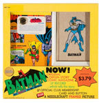 "BATMAN GOLDEN RECORDS" BOXED SET WITH NEEDLECRAFT FRAMED PICTURE.