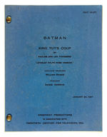 "BATMAN - KING TUT'S COUP" SCRIPT.