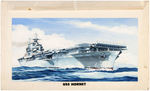 PYRO WORLD WAR II "TABLE TOP NAVY - USS HORNET" ORIGINAL MODEL KIT BOX LID ART.