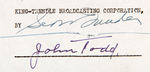 THE LONE RANGER RADIO SHOW’S TONTO ACTOR JOHN TODD 1937 SIGNED CONTRACT W/ GEORGE TRENDLE AND PHOTO.