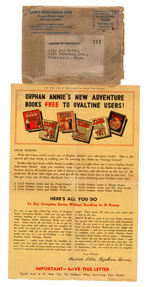 "LITTLE ORPHAN ANNIE" PREMIUM BOOK WITH RARE INSERT & MAILER.