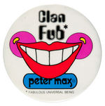 "PETER MAX FAN CLUB" BUTTON & RARE MEMBERSHIP CARD.