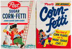 POST "CORNE-FETTI" CEREAL BOX PAIR.